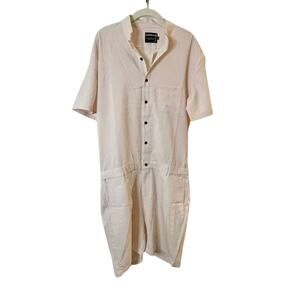 NWT ROMPERJACK Romper One-Piece - Men’s Extra Large in Pinstriped Pink